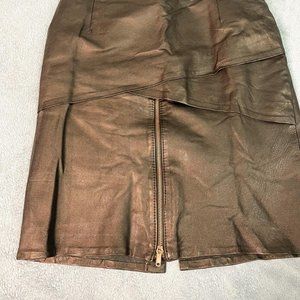 Women's Black Leather Skirt Made in Germany Vintage